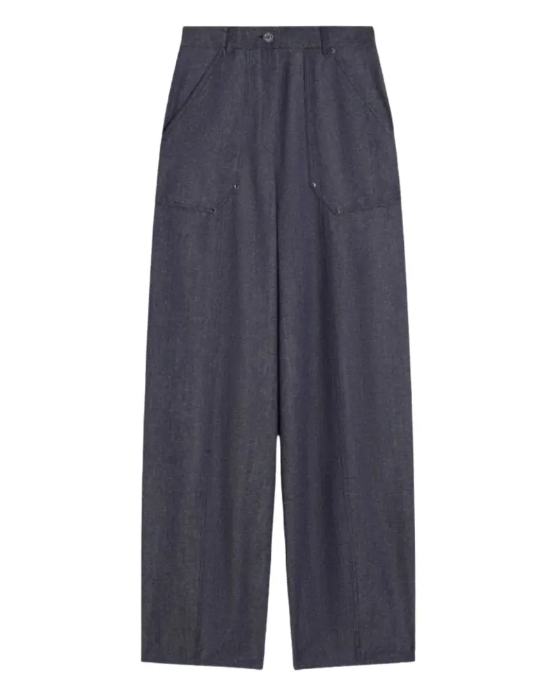 Max Mara High-Waist-Hose mit aufgesetzten Taschen - Blau Blau