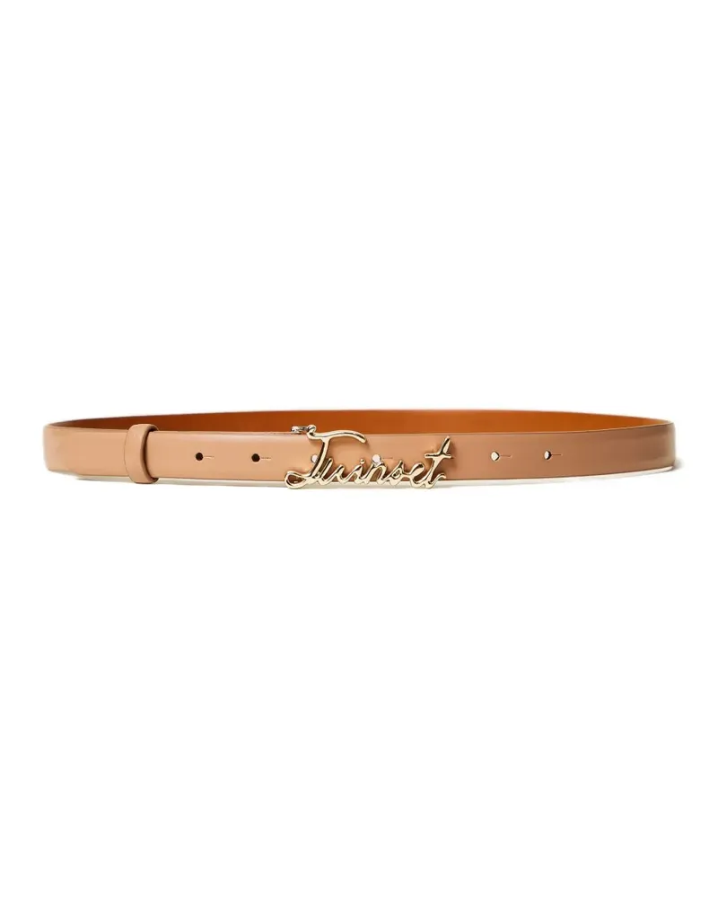 Twin-Set logo-buckle belt - Nude Nude