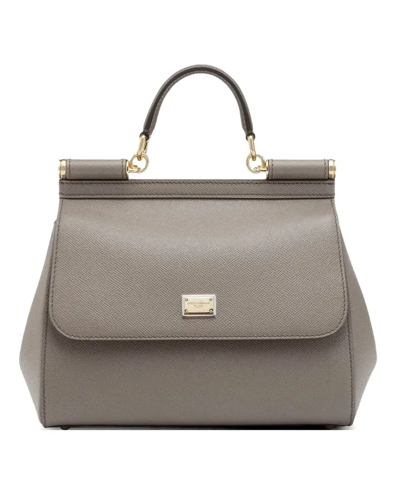 Dolce & Gabbana large Sicily top-handle leather tote bag - Nude Nude
