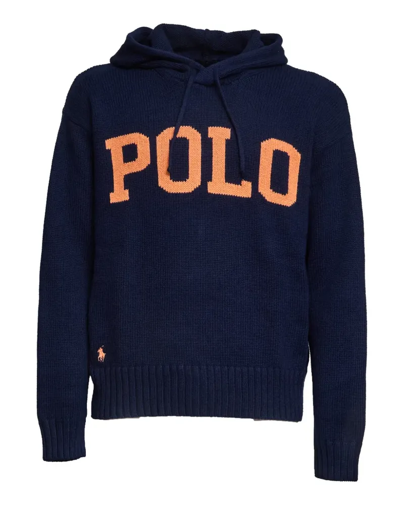 Ralph Lauren intarsia hooded knit hoodie - Blau Blau