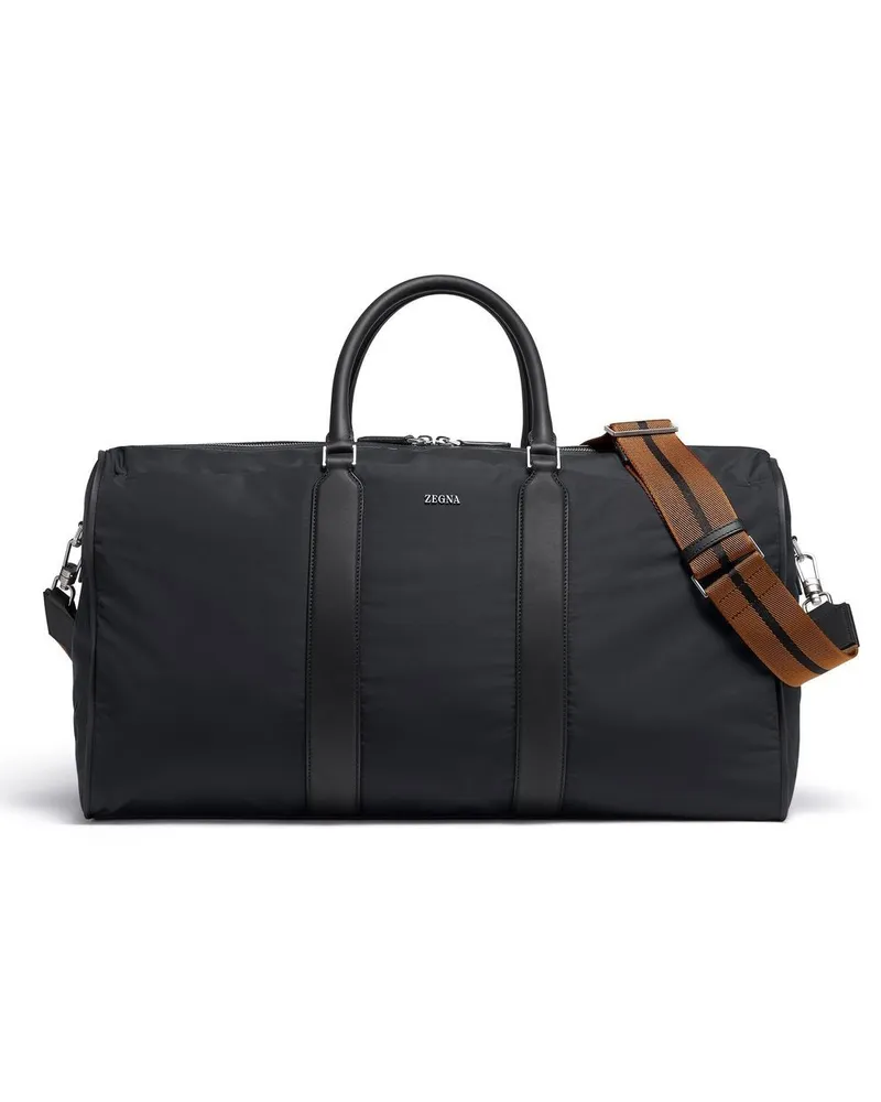 Ermenegildo Zegna Reisetasche mit Lederbesatz - Schwarz Schwarz