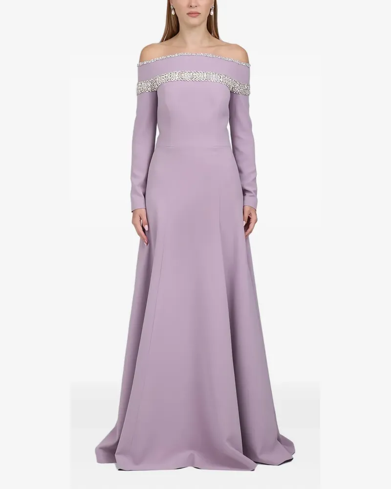 Dina Melwani Schulterfreies Kleid - Rosa Rosa