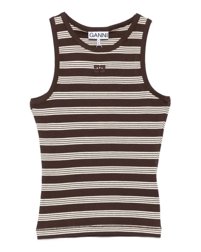 Ganni striped tank top - Braun Braun