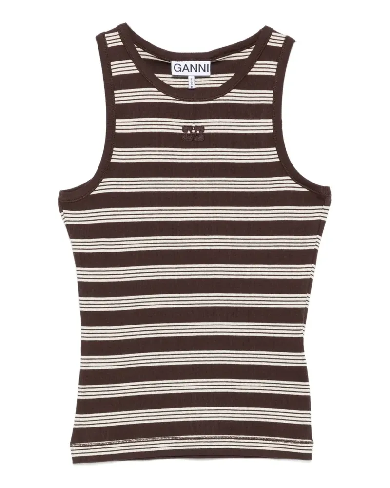 Ganni striped tank top - Braun Braun