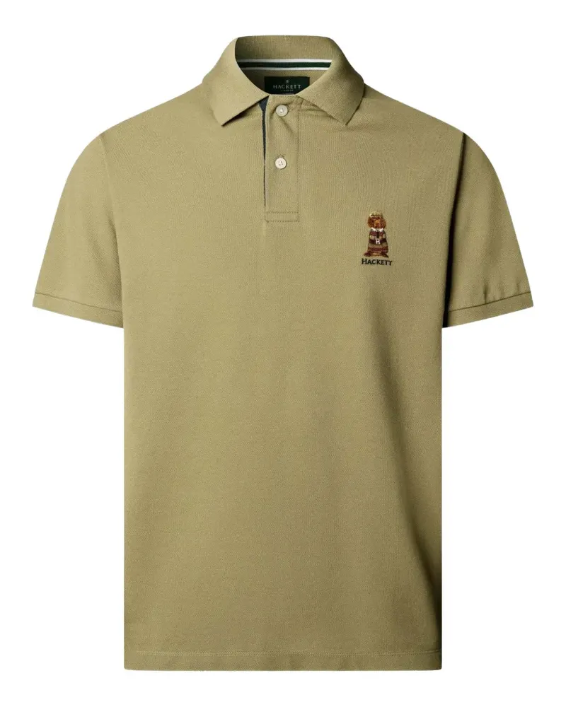 Hackett Poloshirt mit gerippten Bündchen - Grün Grün