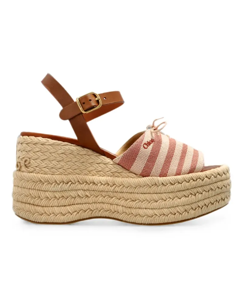 Chloé striped platform sandals - Nude Nude