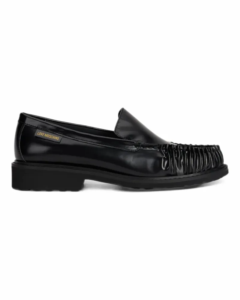 Moschino stitched-detail leather loafers - Schwarz Schwarz