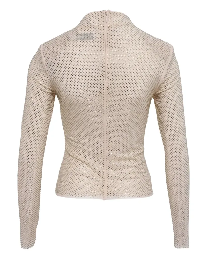 Self-Portrait rhinestone top - Nude Nude