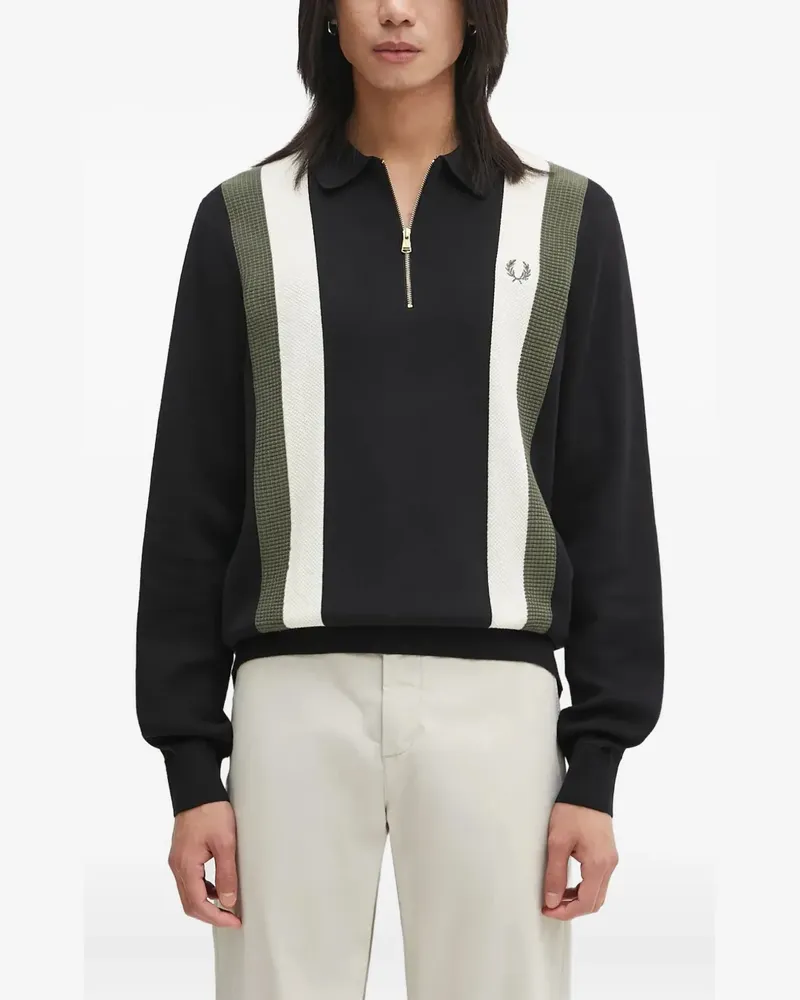 Fred Perry Poloshirt mit Streifendetail - Schwarz Schwarz