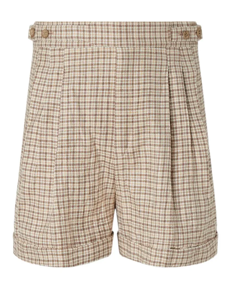 Ermenegildo Zegna Seidenshorts mit Knopfdetail - Nude Nude
