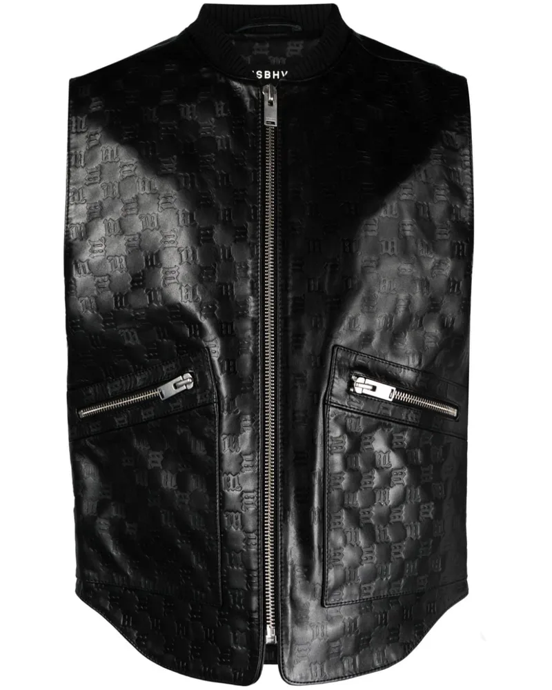 MISBHV Weste mit Monogramm-Applikation - Schwarz Schwarz