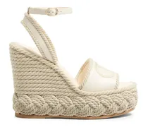 VLogo Torchon Wedge-Sandalen 130mm - Weiß