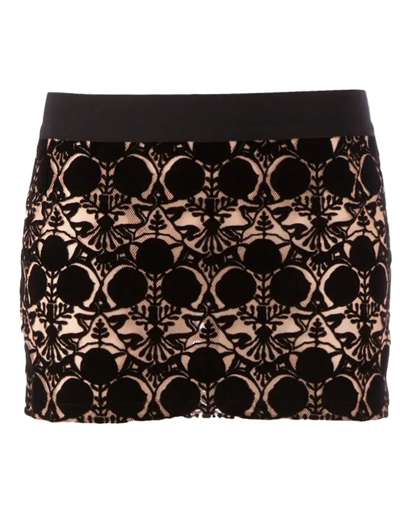Ann Demeulemeester flock effect miniskirt - Schwarz Schwarz