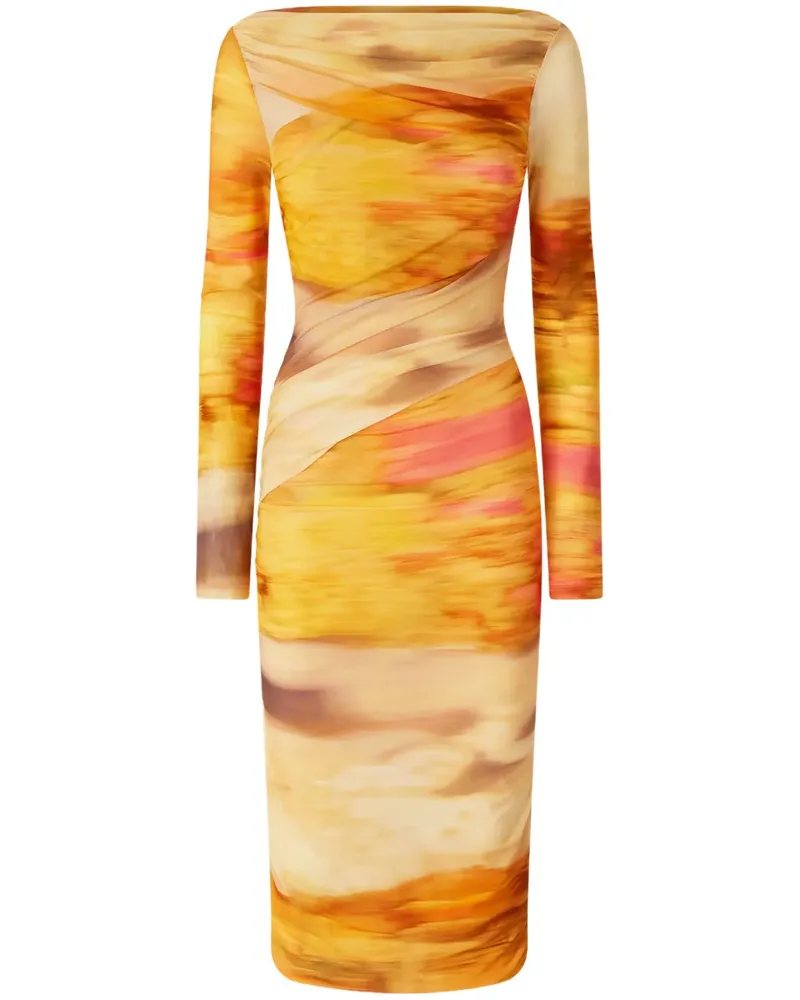 Pinko Kleid mit Print - Orange Orange