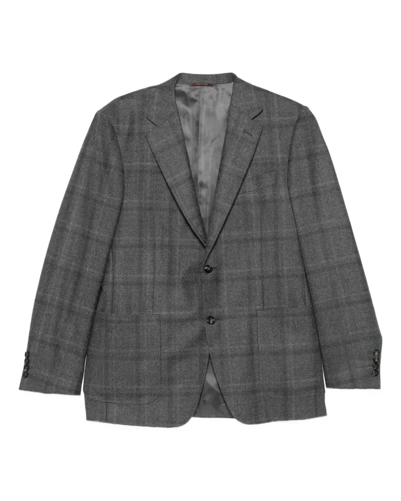 Canali Einreihiges Sakko mit Karomuster - Grau Grau