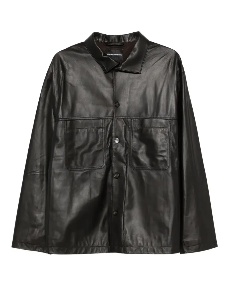 Emporio Armani buttoned flap-pocket overshirt - Braun Braun