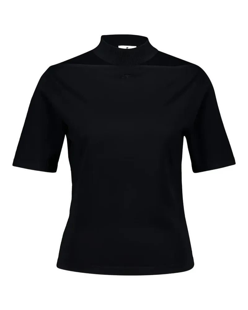 Courrèges T-Shirt mit Cut-Out - Schwarz Schwarz