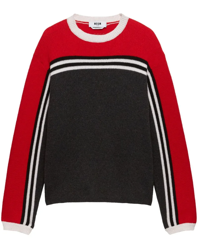 MSGM Gestreifter Pullover - Grau Grau