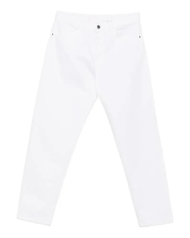 Canali Gerade Jeans mit Knopfverschluss - Weiß Weiß