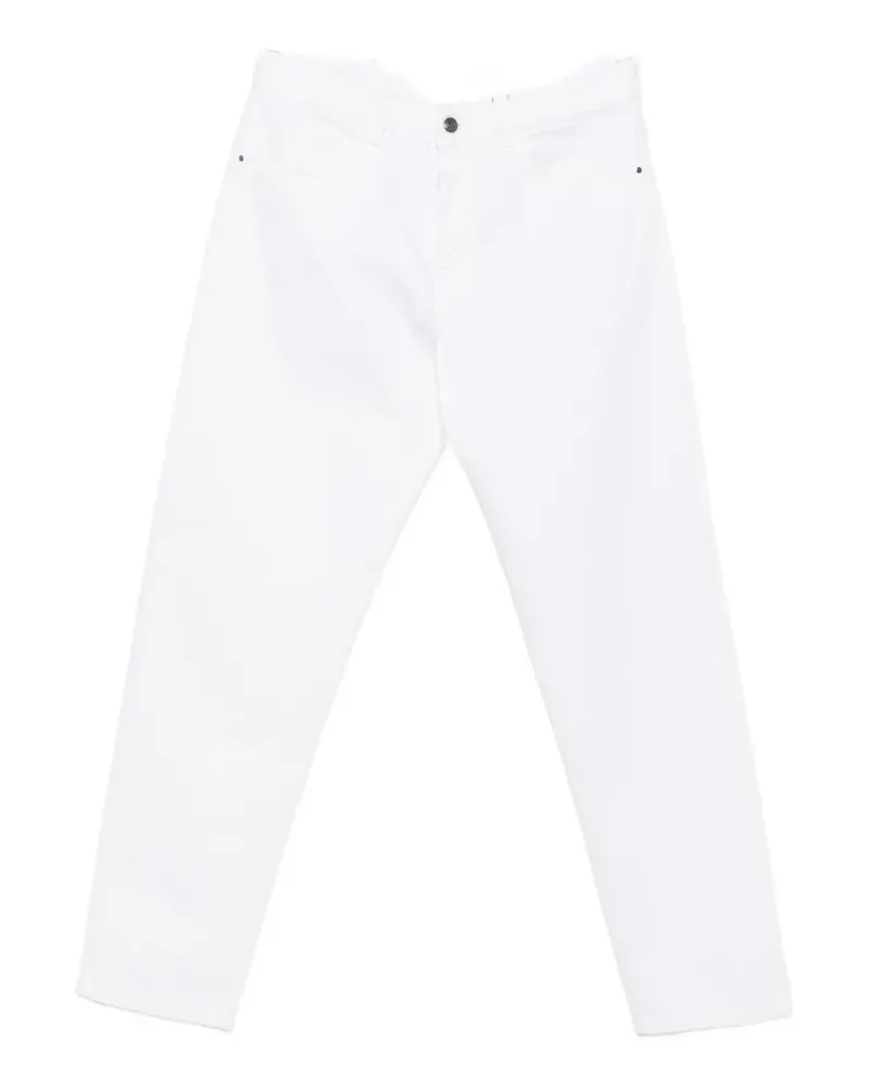 Canali Gerade Jeans mit Knopfverschluss - Weiß Weiß