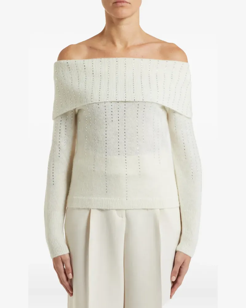 Pennyblack Schulterfreier Pullover mit Verzierung - Weiß Weiß