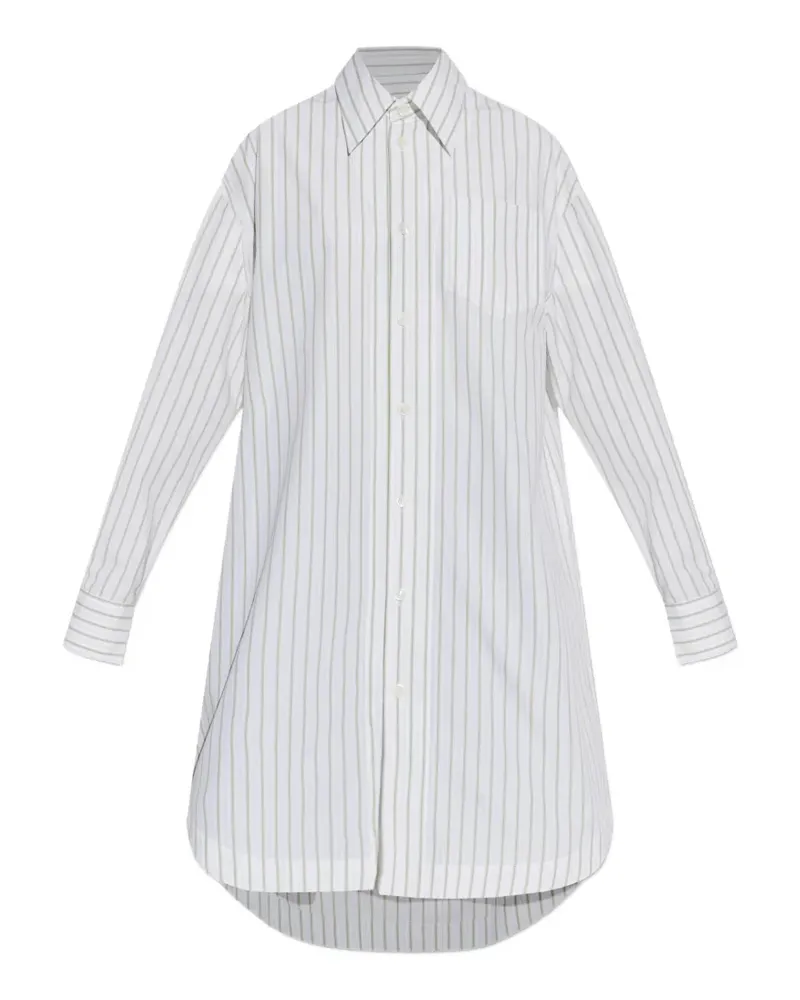 AMI Paris striped cotton shirt dress - Weiß Weiß