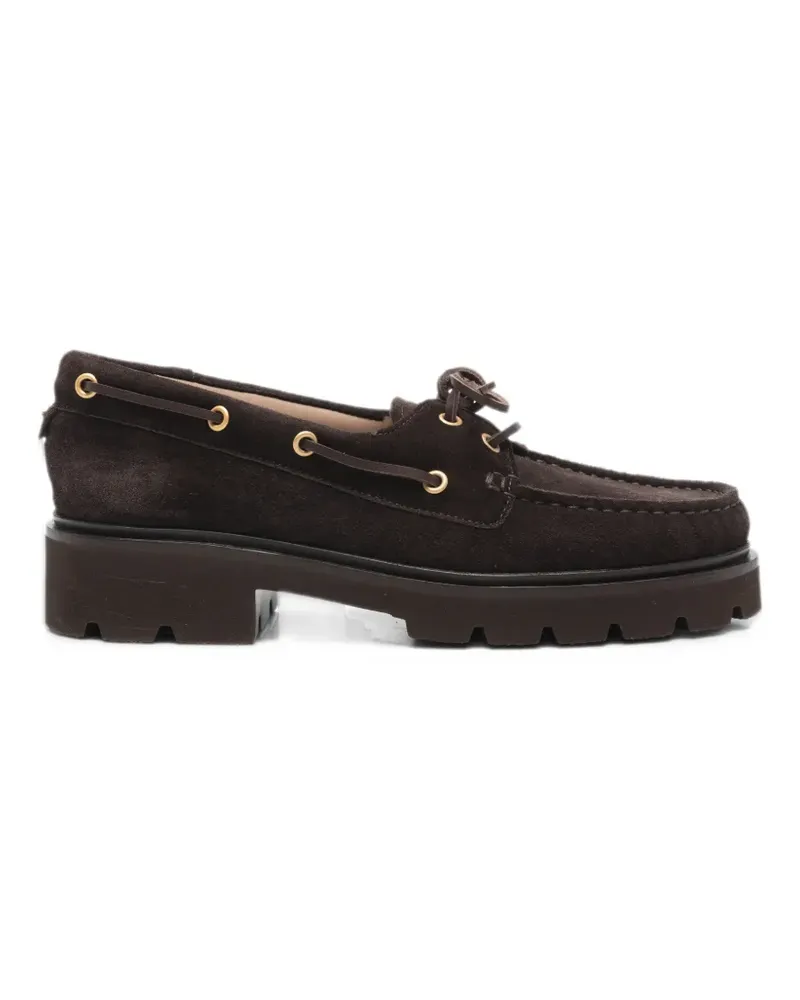 Gianvito Rossi Olonne lug-sole suede boat shoes - Braun Braun