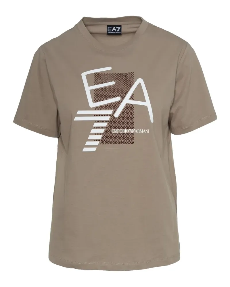 EA7 T-Shirt mit Logo-Print - Nude Nude
