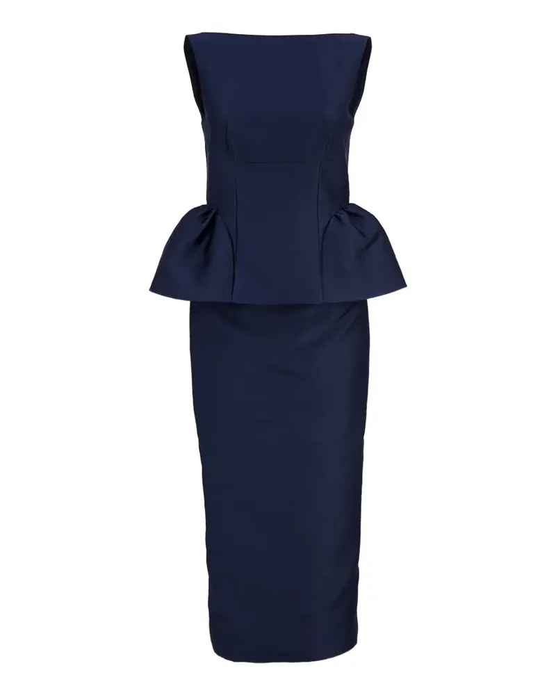 Roland Mouret peplum-detail sleeveless midi dress - Blau Blau