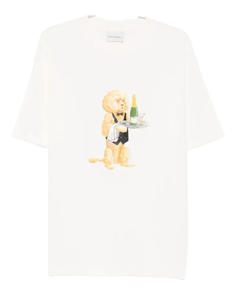 Drôle de Monsieur T-Shirt mit grafischem Print - Weiß Weiß