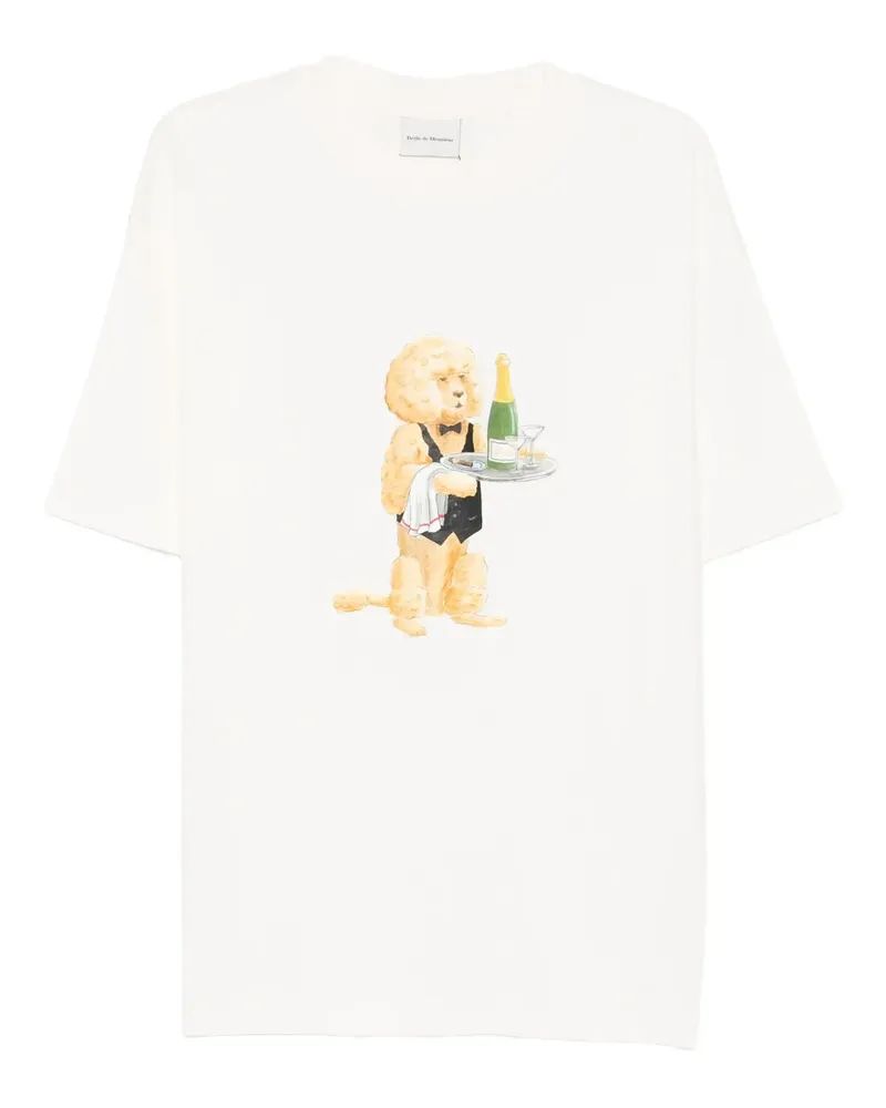 Drôle de Monsieur T-Shirt mit grafischem Print - Weiß Weiß