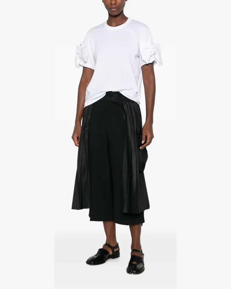 Noir Kei Ninomiya T-Shirt mit Schleifendetail - Weiß Weiß