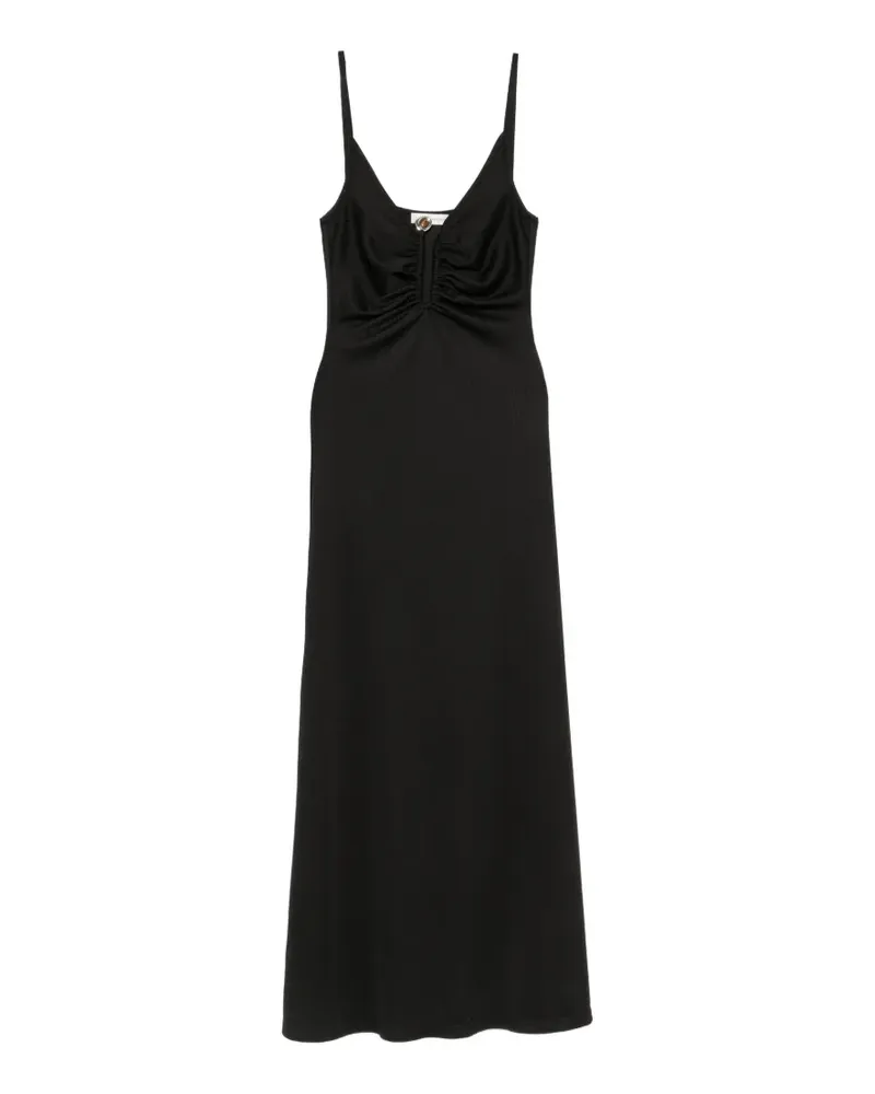 Christopher Esber Gerafftes Droplet Crystal Maxikleid - Schwarz Schwarz