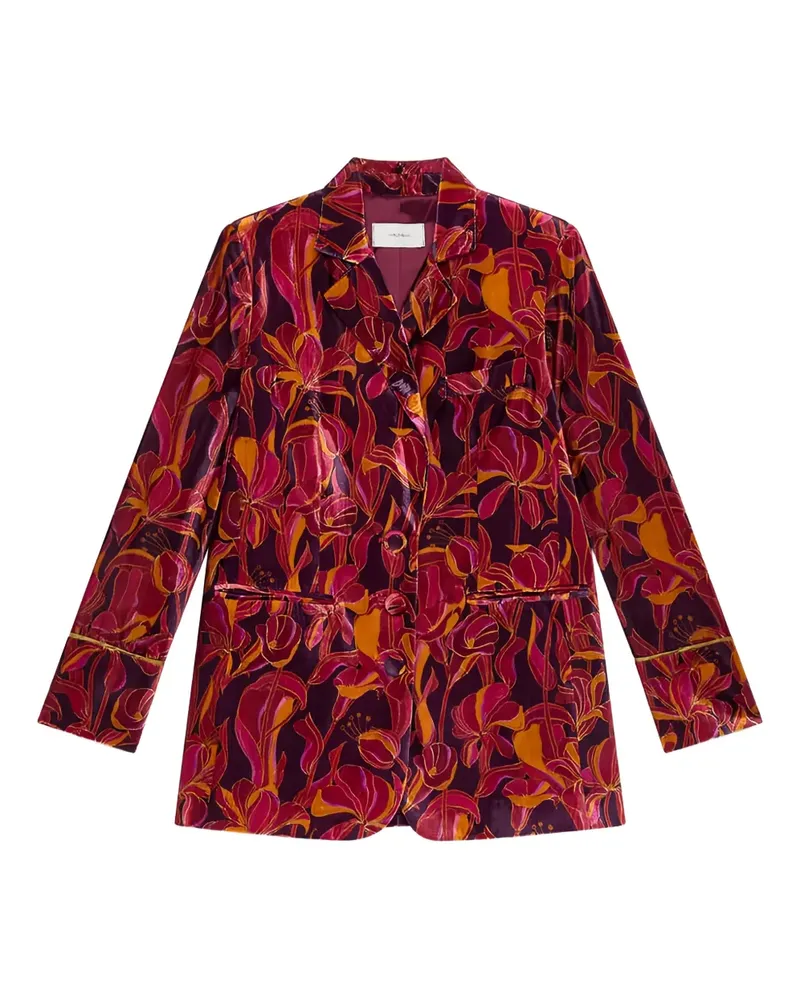 Maliparmi Lily´s Ballet floral-print velvet jacket - Rot Rot