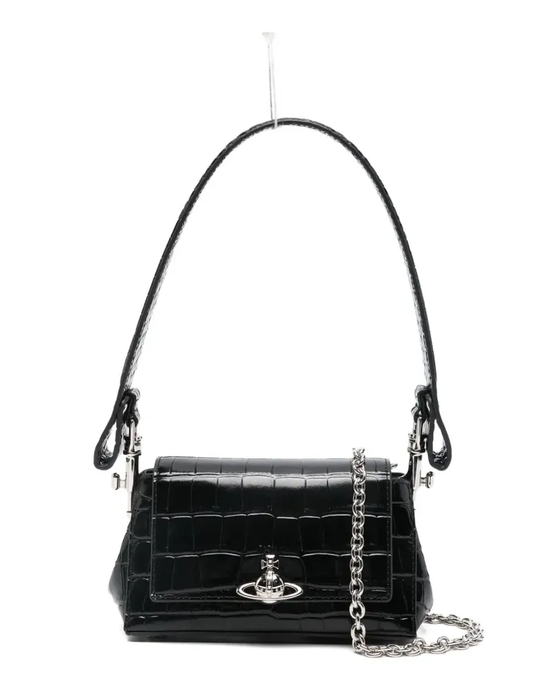 Vivienne Westwood Kleine Hazel Schultertasche mit Logo - Schwarz Schwarz