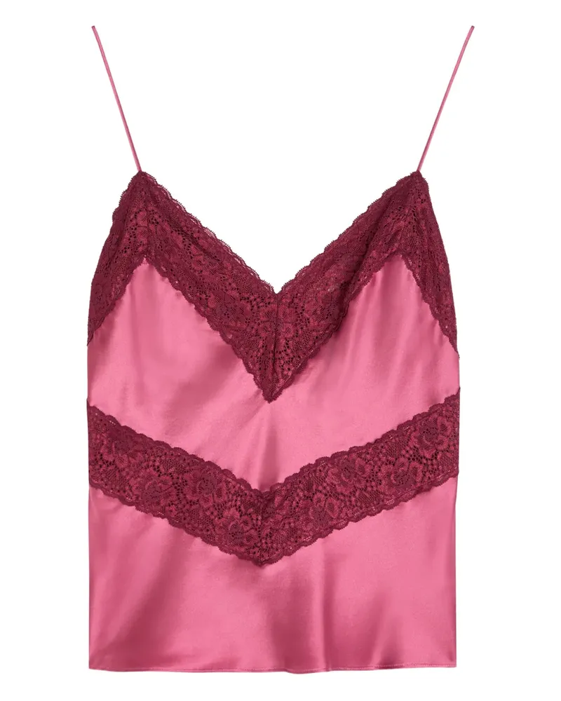 LoveShackFancy lace V-neck top - Rosa Rosa