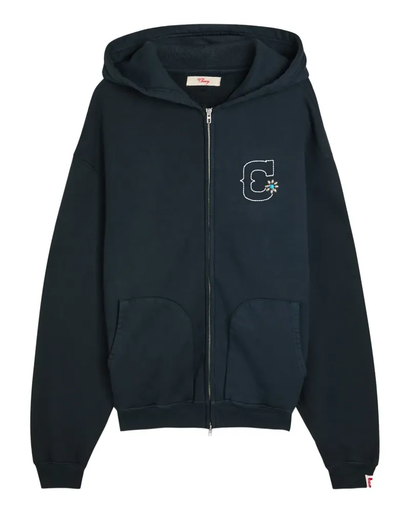 CHERRY LA logo-embroidered zip-up hoodie - Blau Blau