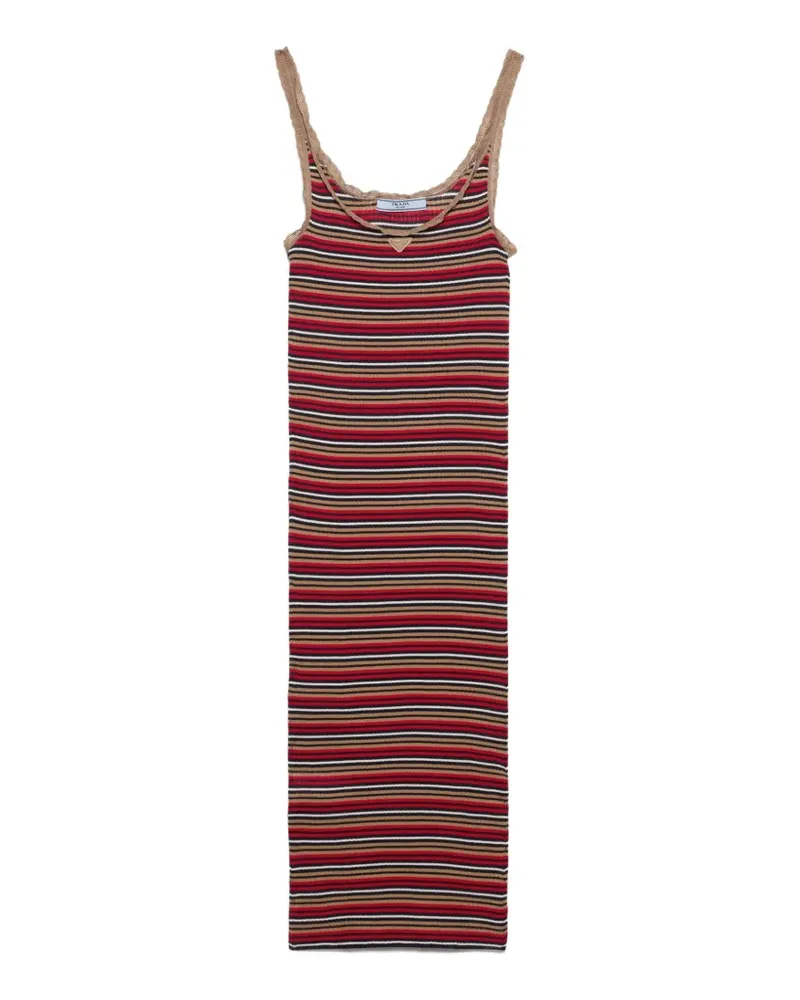 Prada striped cotton dress - Blau Blau