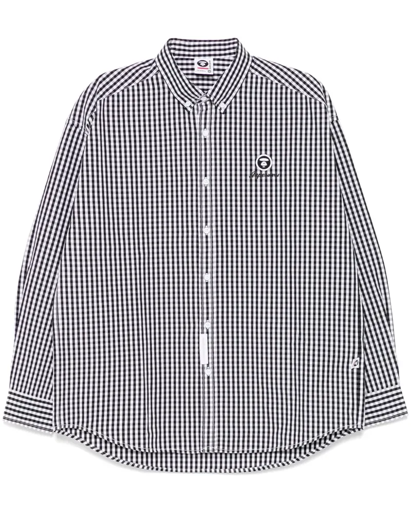 BAPE Kariertes AAPENOW Hemd mit Moonface-Logo - Schwarz Schwarz