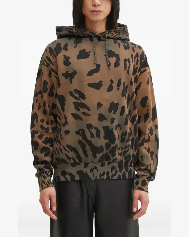 Aries leopard-print hoodie - Braun Braun