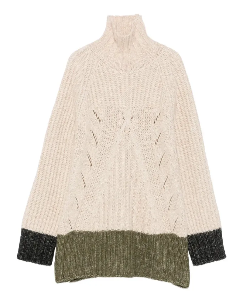 La DoubleJ Rollkragenpullover mit Zopfmuster - Nude Nude