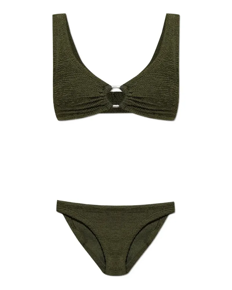 Hunza G Julia Bikini mit Knitteroptik - Grün Grün