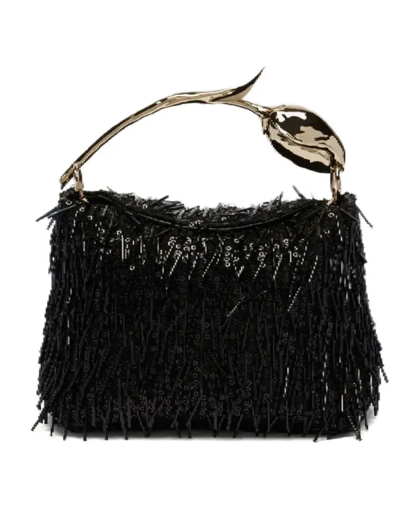 Erdem Mini Bloom Henkel-Tote Bag mit Rosenform - Schwarz Schwarz