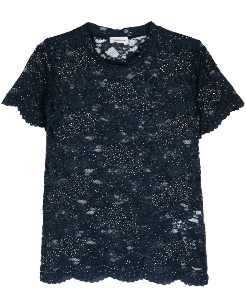 P.A.R.O.S.H. P.A.R.O H. Bluse mit Spitze - Blau Blau