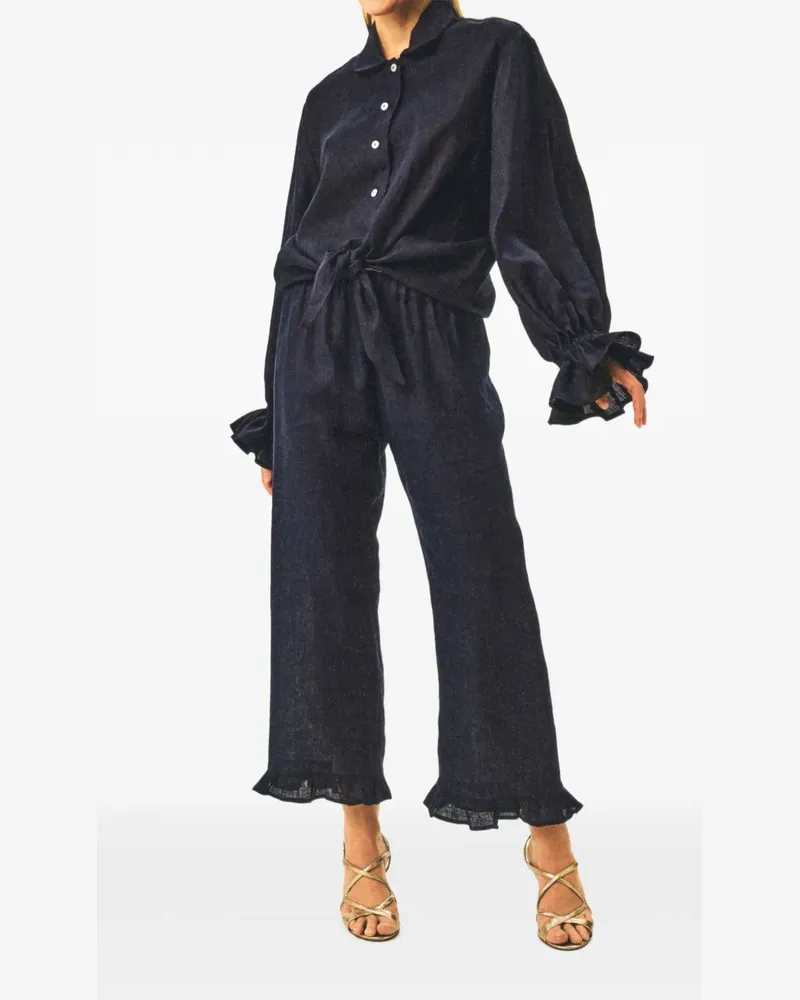 SLEEPER linen lounge trousers - Blau Blau