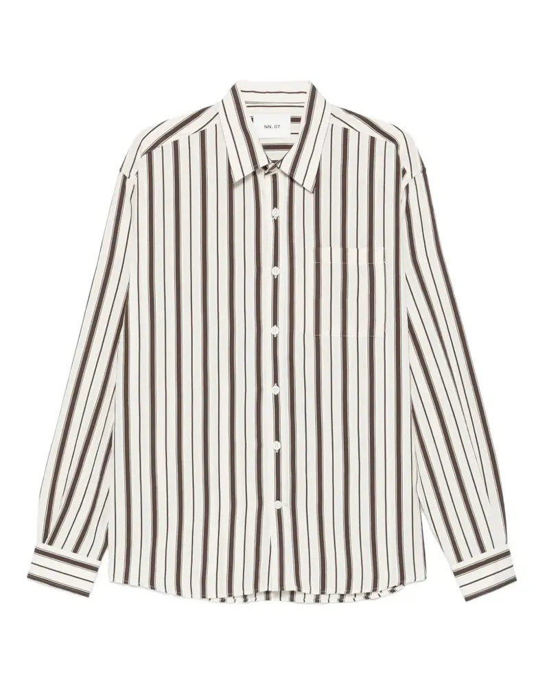 NN 07 Deon striped long-sleeves shirt - Nude Nude