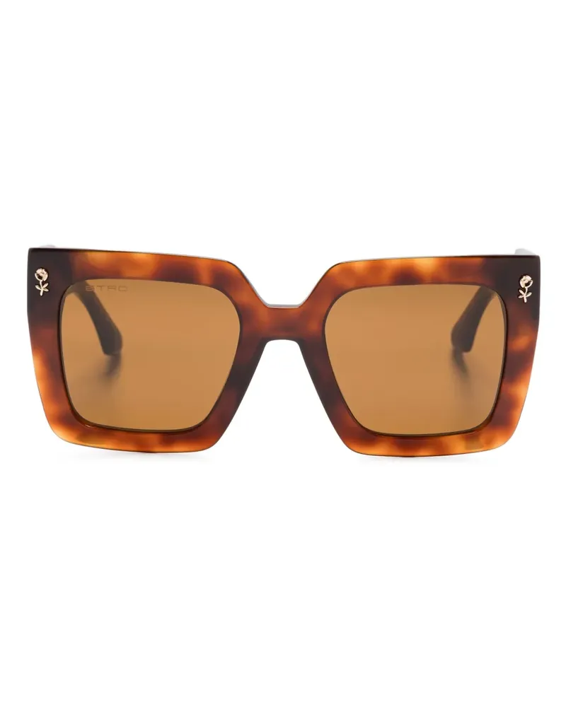 Etro Sonnenbrille mit eckigem Gestell - Braun Braun