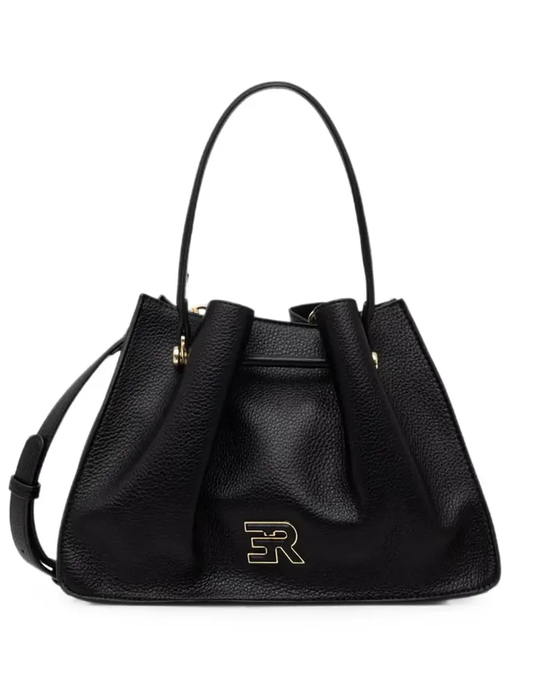 Ermanno Scervino logo-plaque pebbled shoulder bag - Schwarz Schwarz