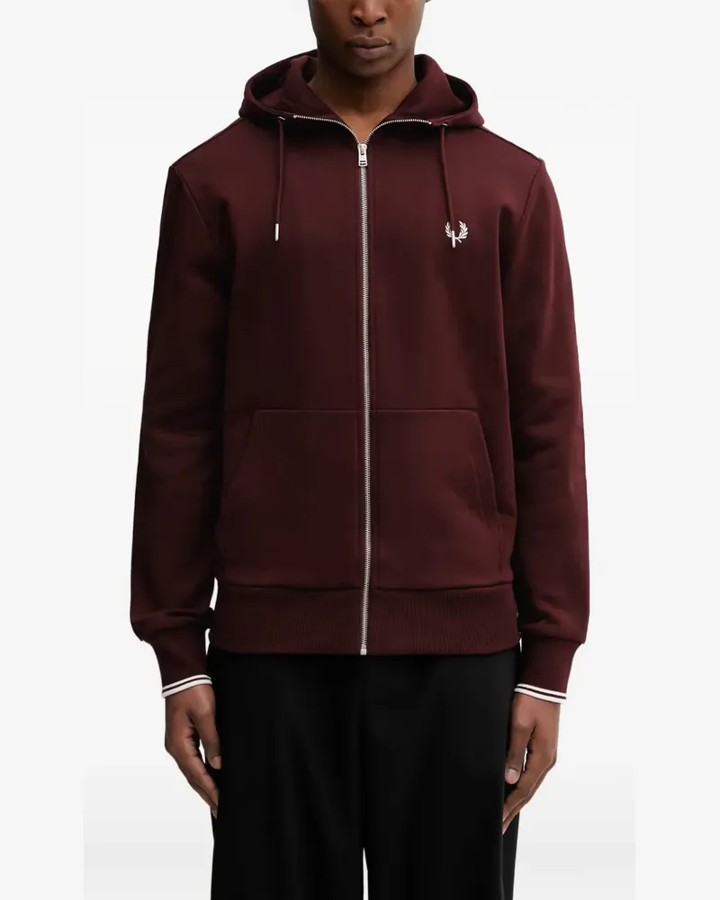 Fred Perry logo-embroidered zip-up hoodie - Rot Rot