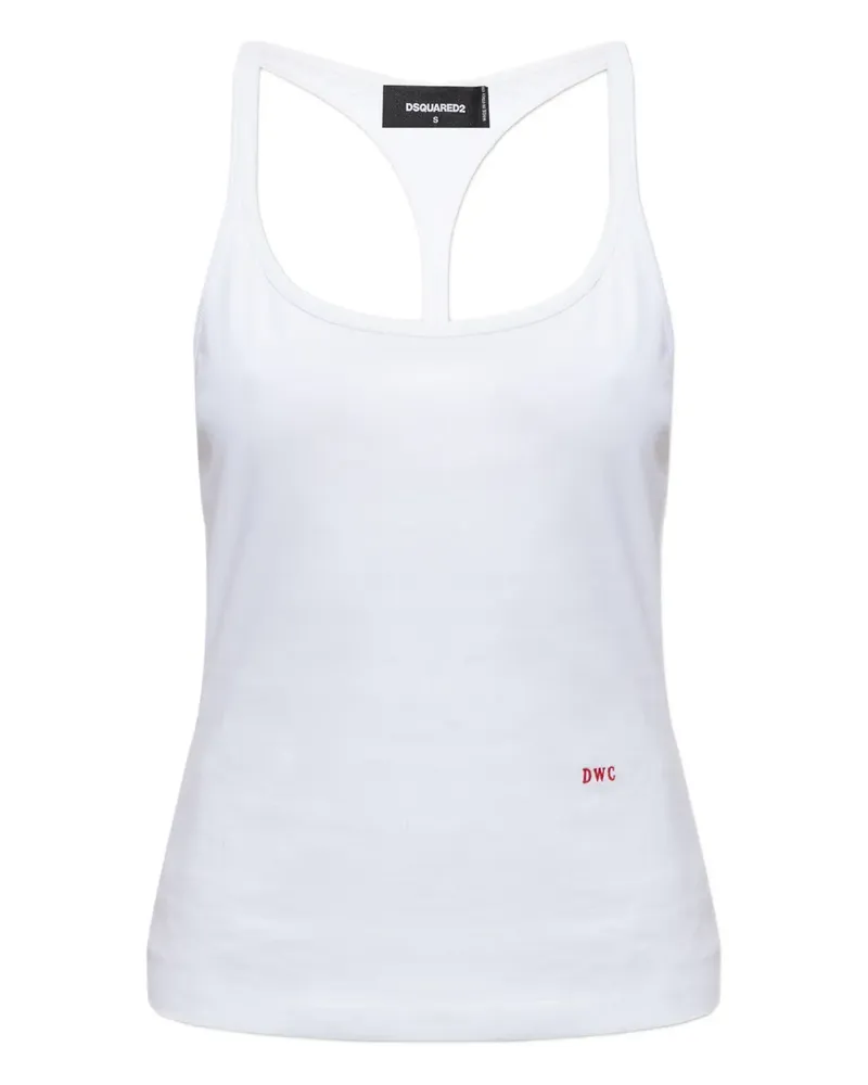 Dsquared2 Besticktes Racerback-Tanktop - Weiß Weiß